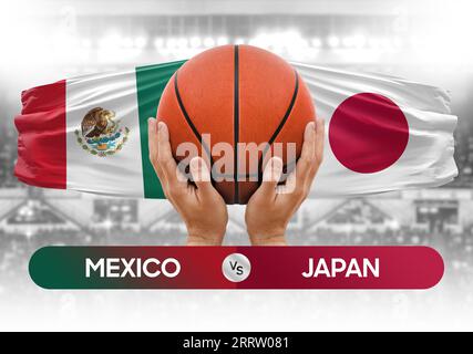 Mexiko gegen Japan Basketball-Nationalmannschaften Basketballspiel Wettbewerb Cup Konzept Bild Stockfoto