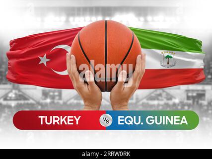 Türkei gegen Äquatorialguinea nationale Basketballmannschaften Basketballspiel Wettbewerb Cup Konzept Bild Stockfoto