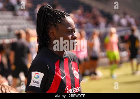 Frankfurt, Deutschland. September 2023. Frankfurt, 9. September 2023: Nicole Anyomi ( 19 Frankfurt ) während des UEFA-Champions-League-Fußballspiels der Frauen zwischen Eintracht Frankfurt und Juventus Turin im Deutschen Bank Park in Frankfurt. (Julia Kneissl/SPP) Credit: SPP Sport Press Photo. Alamy Live News Stockfoto