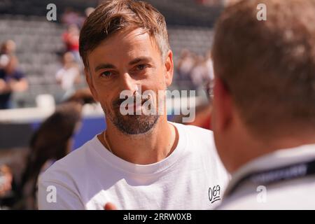 Frankfurt, Deutschland. September 2023. Frankfurt, 9. September 2023: Niko Arnautis ( Frankfurt ) während des UEFA-Champions-League-Fußballspiels der Frauen zwischen Eintracht Frankfurt und Juventus Turin im Deutschen Bank Park in Frankfurt. (Julia Kneissl/SPP) Credit: SPP Sport Press Photo. Alamy Live News Stockfoto