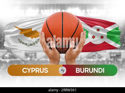 Zypern gegen Burundi Basketball-Nationalmannschaften Basketballspiel Wettbewerb Cup Konzept Bild Stockfoto