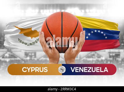 Zypern vs Venezuela nationale Basketballmannschaften Basketballspiel Wettbewerb Cup Concept Image Stockfoto