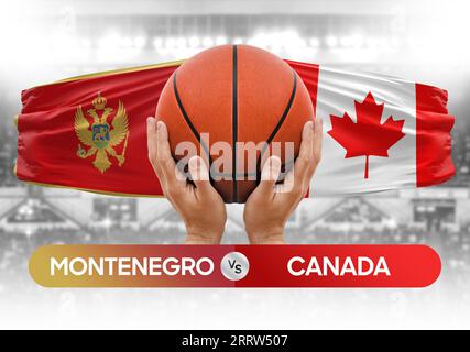 Montenegro gegen Kanada Basketball-Nationalmannschaften Basketballspiel Wettbewerb Cup Konzept Bild Stockfoto