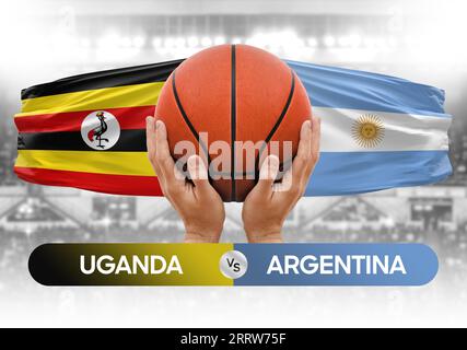 Uganda gegen Argentinien Basketball-Nationalmannschaften Basketballspiel Wettbewerb Cup Konzept Bild Stockfoto