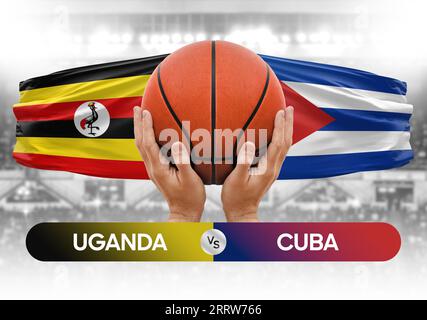 Uganda gegen Kuba Basketball-Nationalmannschaften Basketballspiel Wettbewerb Cup Konzept Bild Stockfoto