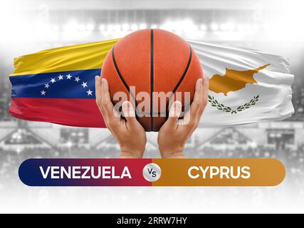 Venezuela gegen Zypern nationale Basketballmannschaften Basketballspiel Wettbewerb Cup Konzept Bild Stockfoto