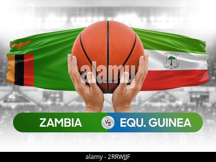 Zambia vs Äquatorialguinea nationale Basketballmannschaften Basketballspiel Wettbewerb Cup Konzept Bild Stockfoto