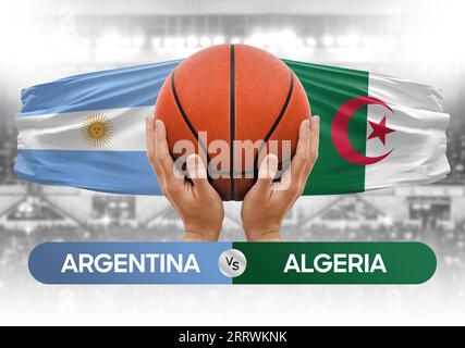 Argentinien gegen Algerien Basketball-Nationalmannschaften Basketballspiel Wettbewerb Cup Konzept Bild Stockfoto