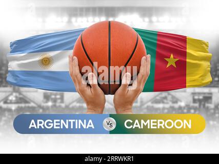 Argentinien gegen Kamerun nationale Basketballmannschaften Basketballspiel Wettbewerb Cup Konzept Bild Stockfoto