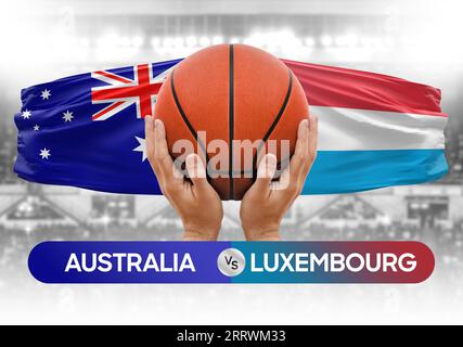 Australien gegen Luxemburg Basketball-Nationalmannschaften Basketballspiel Wettbewerb Cup Konzept Bild Stockfoto