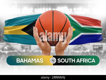 Bahamas vs Südafrika nationale Basketballmannschaften Basketballspiel Wettbewerb Cup Konzept Bild Stockfoto