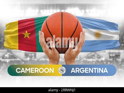 Kamerun gegen Argentinien Basketball-Nationalmannschaften Basketballspiel Wettbewerb Cup Konzept Bild Stockfoto