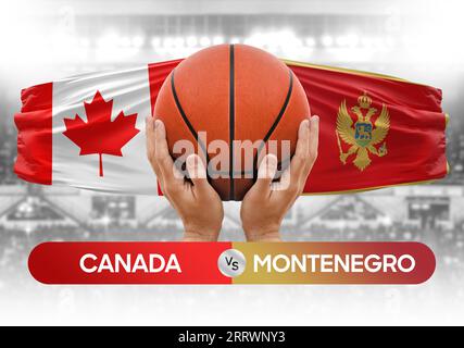 Kanada gegen Montenegro Basketball-Nationalmannschaften Basketballspiel Wettbewerb Cup Konzept Bild Stockfoto
