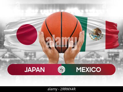 Japan gegen Mexiko Basketball-Nationalmannschaften Basketballspiel Wettbewerb Cup Konzept Bild Stockfoto