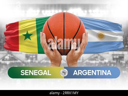 Senegal vs Argentinien Basketball-Nationalmannschaften Basketballspiel Wettbewerb Cup Konzept Bild Stockfoto