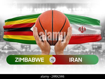 Zimbabwe vs Iran nationale Basketballmannschaften Basketballspiel Wettbewerb Cup Konzept Bild Stockfoto