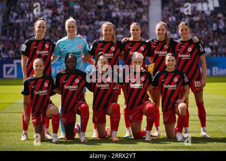 Frankfurt, Deutschland. September 2023. Frankfurt, 9. September 2023: Eintracht Frankfurt vor dem UEFA-Champions-League-Fußballspiel zwischen Eintracht Frankfurt und Juventus Turin im Deutschen Bank Park in Frankfurt. (Julia Kneissl/SPP) Credit: SPP Sport Press Photo. Alamy Live News Stockfoto