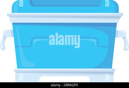 Thermischer Lieferkasten. Karikatursymbol für Eiskühlbehälter auf weißem Hintergrund Stock Vektor