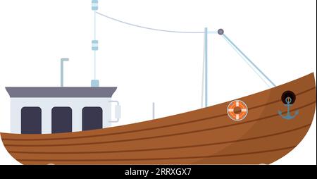 Angelboot. Farbsymbol für Rückschiff isoliert auf weißem Hintergrund Stock Vektor