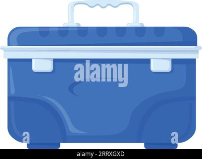 Cartoon-Symbol für den tragbaren Kühlschrank. Sommereisbox isoliert auf weißem Hintergrund Stock Vektor