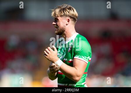 Leicester, Großbritannien. 9. September 2023; Mattioli Woods Welford Road Stadium, Leicester, Leicestershire, England; English Premiership Rugby Cup, Leicester Tigers versus Caldy; Ollie Hassell-Collins of Leicester Tigers Stockfoto