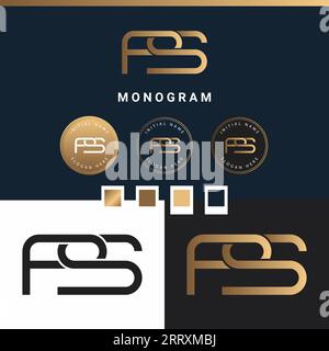 Luxus SP oder PS Initial Monogramm Text Letter Logo-Design Stock Vektor