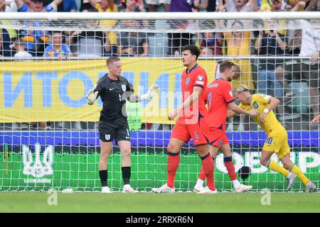 Breslau, Polen. September 2023. Jordan Pickford während des Qualifikationsspiels zur UEFA EURO 2024 zwischen der Ukraine und England im Stadion Wroclaw am 9. September 2023 in Wroclaw, Polen. (Foto: PressFocus/SIPA USA) Credit: SIPA USA/Alamy Live News Stockfoto