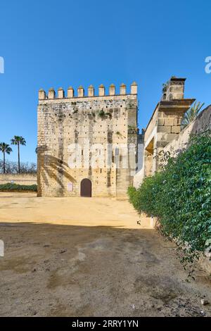 Ponce de Leon Tower im Alcazar von Jerez de la Frontera in Andalusien, Spanien. Stockfoto