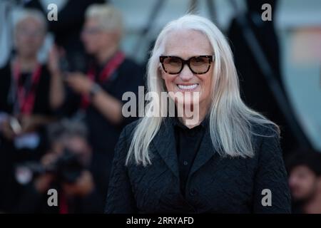 Venedig, Italien. September 2023. Jane Campion besuchte den Closing Red Carpet im Rahmen des 80. Filmfestivals von Venedig (Mostra) am 9. September 2023 in Venedig. Foto von Aurore Marechal/ABACAPRESS.COM Credit: Abaca Press/Alamy Live News Stockfoto