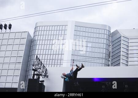 Sao Paulo, Brasilien. September 2023. SP - SAO PAULO - 09/09/2023 - SAO PAULO, THE TOWN 2023, 1ST EDITION - Fans werden während des Musikfestivals The Town 2023 auf der Rennstrecke Interlagos am Donnerstag (07) gesehen. Dies ist die erste Ausgabe der Veranstaltung, die von den gleichen Schöpfern von Rock in Rio veranstaltet wird. Foto: Ettore Chiereguini/AGIF Kredit: AGIF/Alamy Live News Stockfoto