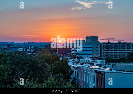 Sommeruntergang von Federal Hill, Baltimore Maryland, USA Stockfoto