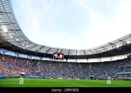 Breslau, Polen. September 2023. WROCLAW, POLEN - 9. SEPTEMBER 2023 - die Tarczynski Arena ist Austragungsort der Qualifikationsrunde zur UEFA EURO 2024 am 5. Spieltag der Gruppe C zwischen der Ukraine und England, Wroclaw, Polen. Quelle: Ukrinform/Alamy Live News Stockfoto