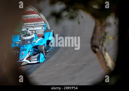 Monterey, KALIFORNIEN, USA. September 2023. Der INDYCAR-Fahrer DEVLIN DeFRANCESCO (29) aus Toronto, Kanada, reist während einer Trainingseinheit für den Firestone Grand Prix von Monterey auf dem WeatherTech Raceway Laguna Seca in Monterey, KALIFORNIEN, durch die Kurven. (Bild: © Kenneth L Weisenberger Grindston/ASP) NUR REDAKTIONELLE VERWENDUNG! Nicht für kommerzielle ZWECKE! Stockfoto