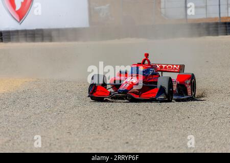 Monterey, KALIFORNIEN, USA. September 2023. Der INDYCAR-Fahrer BENJAMIN PEDERSEN (R) (55) aus Kopenhagen, Dänemark, reist durch die Kurven während eines Trainings für den Firestone Grand Prix von Monterey auf dem WeatherTech Raceway Laguna Seca in Monterey, KALIFORNIEN. (Bild: © Riley S Bridges Grindstone Media/ASP) NUR REDAKTIONELLE VERWENDUNG! Nicht für kommerzielle ZWECKE! Stockfoto