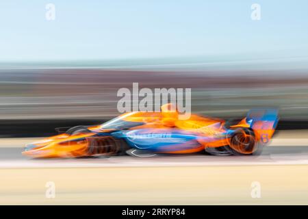 Monterey, KALIFORNIEN, USA. September 2023. Der INDYCAR-Fahrer FELIX ROSENQVIST (6) aus Varnamo, Schweden, reist während einer Trainingseinheit für den Firestone Grand Prix von Monterey auf dem WeatherTech Raceway Laguna Seca in Monterey, KALIFORNIEN, durch die Kurven. (Bild: © Riley S Bridges Grindstone Media/ASP) NUR REDAKTIONELLE VERWENDUNG! Nicht für kommerzielle ZWECKE! Stockfoto