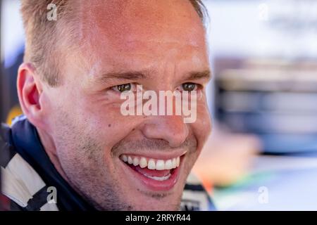 Monterey, KALIFORNIEN, USA. September 2023. INDYCAR NXT von Firestone Series-Fahrer VICTOR FRANZONNI (75) aus Sao Paulo, Brasilien, bereitet sich auf das Training für den Firestone Grand Prix von Monterey auf dem WeatherTech Raceway Laguna Seca in Monterey, KALIFORNIEN, vor. (Bild: © Walter G Arce SR Grindstone Medi/ASP) NUR REDAKTIONELLE VERWENDUNG! Nicht für kommerzielle ZWECKE! Stockfoto