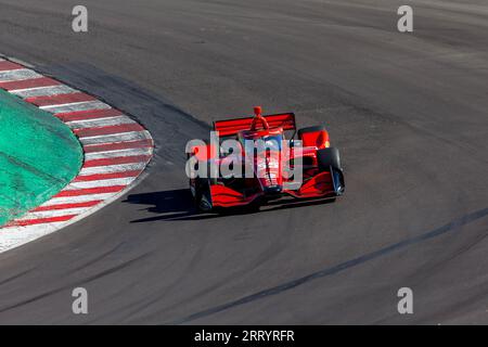 Monterey, KALIFORNIEN, USA. September 2023. Der INDYCAR-Fahrer BENJAMIN PEDERSEN (R) (55) aus Kopenhagen, Dänemark, reist durch die Kurven während eines Trainings für den Firestone Grand Prix von Monterey auf dem WeatherTech Raceway Laguna Seca in Monterey, KALIFORNIEN. (Bild: © Riley S Bridges Grindstone Media/ASP) NUR REDAKTIONELLE VERWENDUNG! Nicht für kommerzielle ZWECKE! Stockfoto