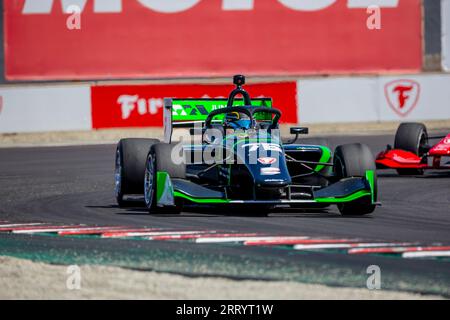 Monterey, KALIFORNIEN, USA. September 2023. INDYCAR NXT von MATT BRABHAM (76) aus Indianapolis, Indiana, fährt während des Firestone Grand Prix von Monterey auf dem WeatherTech Raceway Laguna Seca in Monterey, KALIFORNIEN, durch die Kurven. (Bild: © Kenneth L Weisenberger Grindston/ASP) NUR REDAKTIONELLE VERWENDUNG! Nicht für kommerzielle ZWECKE! Stockfoto