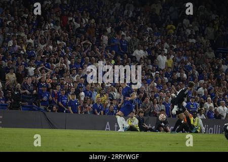 Fulham, London, Großbritannien. September 2023. Szenen im Stamford Bridge Stadium, in denen der Chelsea Football Club „Legends“ in einem Spiel für wohltätige Zwecke die „LegendsÕ of Europe“ – den FC Bayern München – antreten wird, um an ihren früheren Manager Gianluca Vialli zu erinnern. OPS: Credit: Motofoto/Alamy Live News Stockfoto