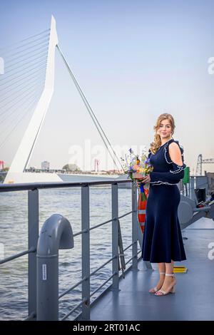 Rotterdam, Niederlande. September 2023. ROTTERDAM, NIEDERLANDE - 9. SEPTEMBER: Prinzessin Alexia der Niederlande nimmt am 9. September 2023 an der Namensgebung des Schiffes VOX Alexia in Rotterdam, Niederlande, Teil. Der VOX Alexia ist ein nachlaufender Saugtrichter-Bagger, der von Van Oord gebaut wurde. Quelle: Patrick van Katwijk/dpa/Alamy Live News Stockfoto