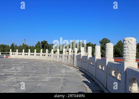 Peking, China - 5. Oktober 2020: Hanbai-Jadefelsengeländer im Tempel des Heaven Park, Peking, China Stockfoto