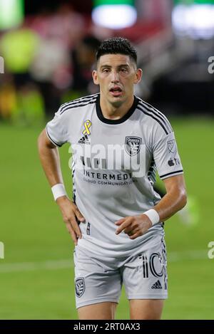 Washington DC, USA. 9. September 2023: San Jose Earthquakes Midfielder (10) Cristian Espinoza während eines MLS-Fußballspiels zwischen den D.C. United und den San Jose Earthquakes auf dem Audi Field in Washington DC. Justin Cooper/CSM Credit: CAL Sport Media/Alamy Live News Stockfoto