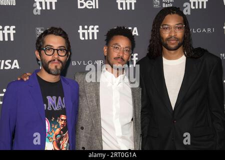 9. September 2023, Toronto, Ontario, Kanada: Von links nach rechts: Carlos Lopez Estrada, Zac Manuel und Andrew Morrow nehmen an der Premiere von Lil NAS X: Long Live Montero während des Toronto International Film Festival 2023 in der Roy Thomson Hall am 09. September 2023 in Toronto, Ontario, Teil (Credit Image: © Angel Marchini/ZUMA Press Wire) NUR REDAKTIONELLE VERWENDUNG! Nicht für kommerzielle ZWECKE! Stockfoto