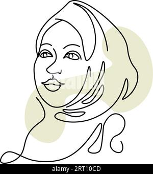 Frauenporträt mit Hijab, muslimische Frau Stock Vektor