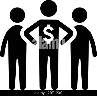 Symbol „Leader Money“. Verwendung für das Entwerfen und entwickeln von Websites, kommerziellen Zwecken, Printmedien, Web oder jeder Art von Designaufgabe. Stock Vektor