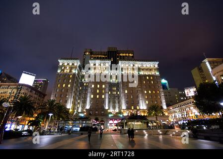 Nacht am Union Square - San Francisco, Kalifornien Stockfoto