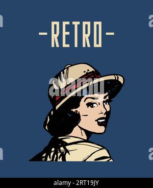 Retro ein wunderschönes Frauen-T-Shirt-Vektor-Design Stock Vektor