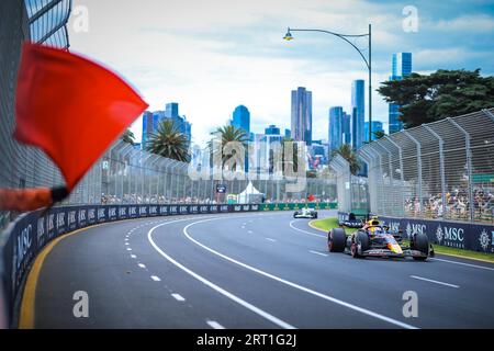 MELBOURNE, AUSTRALIEN, 9. APRIL: Practice 3 steht beim Australian Formula 1 Grand Prix 2022 am 9. April 2022 unter der roten Flagge Stockfoto