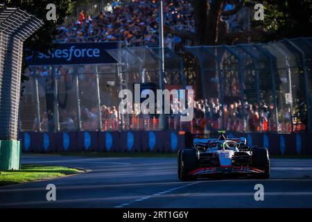 MELBOURNE, AUSTRALIEN, 9. APRIL: Mick Schumacher aus Deutschland fährt die Nummer 47 Haas F1 VF-22 Ferrari während des Qualifyings beim Australian Grand 2022 Stockfoto