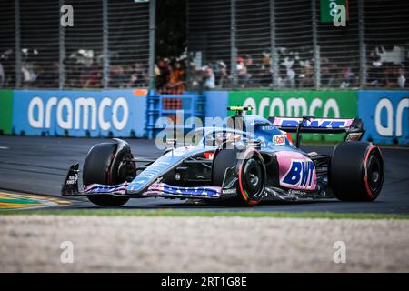 MELBOURNE, AUSTRALIEN, 9. APRIL: Esteban Ocon of France fährt die Nummer 31 Alpine F1 A522 Renault während des Qualifyings beim Großen Preis von Australien 2022 Stockfoto